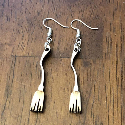 Witch Broom Wooden Dangle Earrings